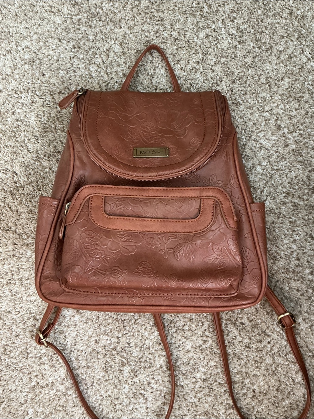 MultiSac Floral-Embossed Backpack - Picture 10 of 14